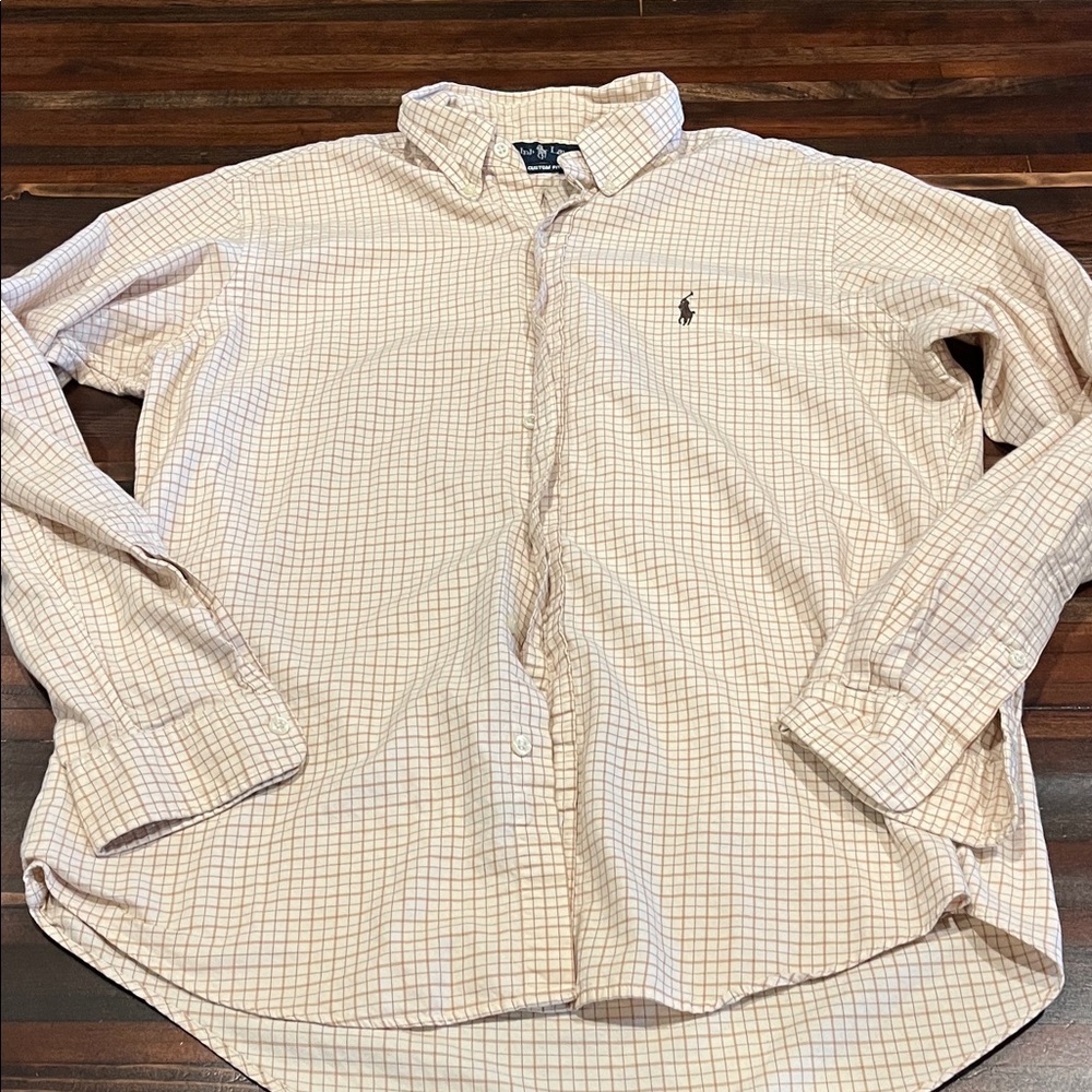 Men's Ralph Lauren Beige Checkered Polo